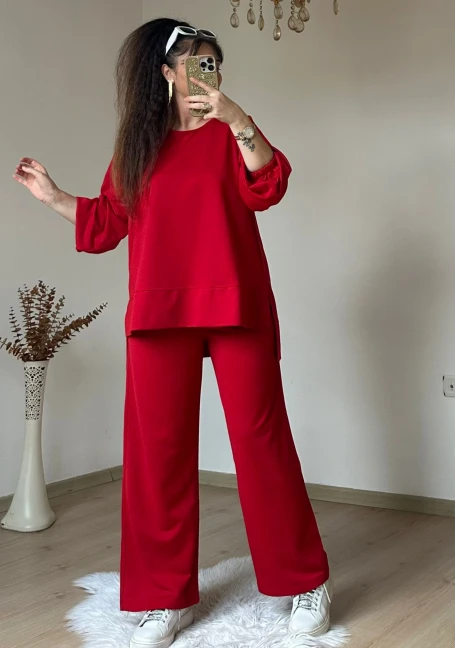 Yan Yırtmaçlı Spor Takım Kırmızı