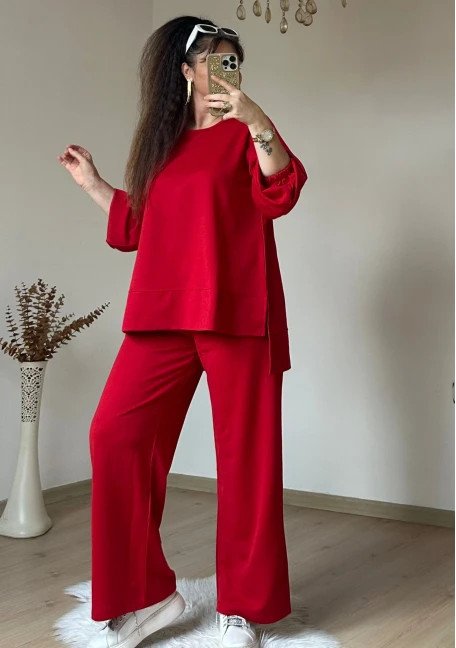 Yan Yırtmaçlı Spor Takım Kırmızı