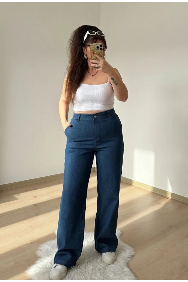 Bel Kemerli Kot Pantalon