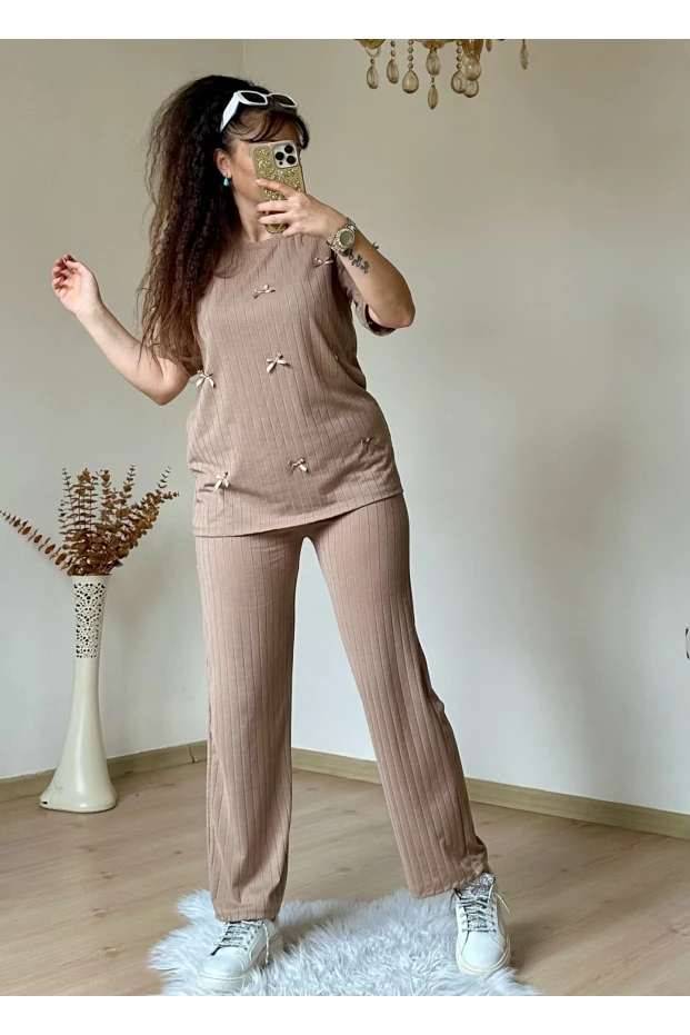 Kaşkorse Kurdele Takım Bej