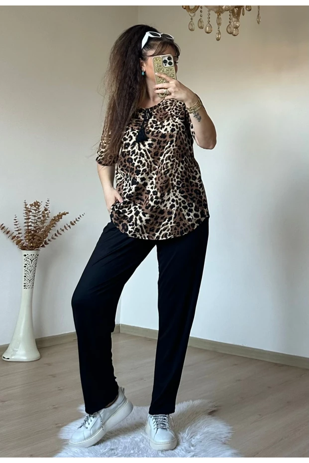 Yaka Bağlamalı Leopar Takım