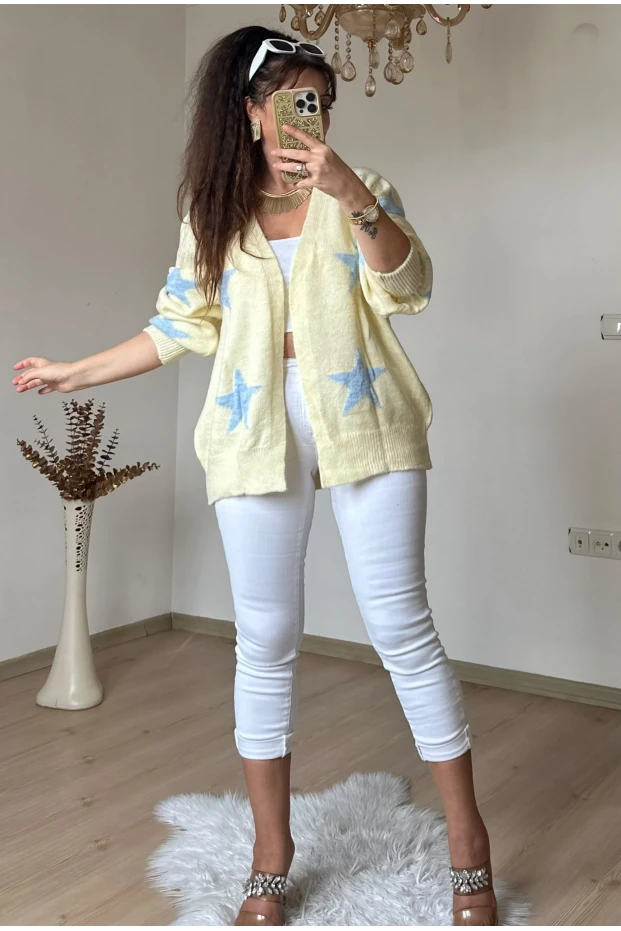 Yıldız Triko Hırka Sarı