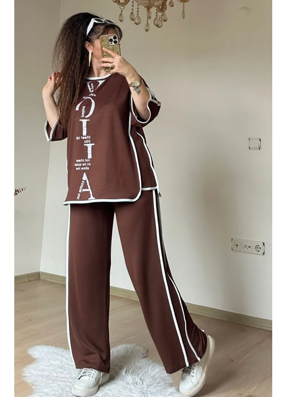 Ön Yazılı Taşlı Takım Kahve