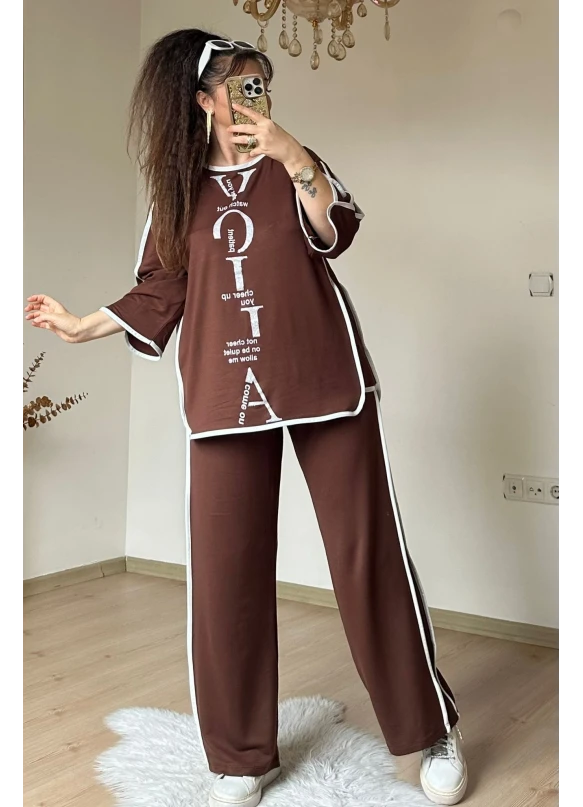 Ön Yazılı Taşlı Takım Kahve