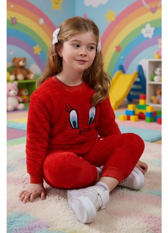 Tweety Kırmızı Çocuk Peluş Takım