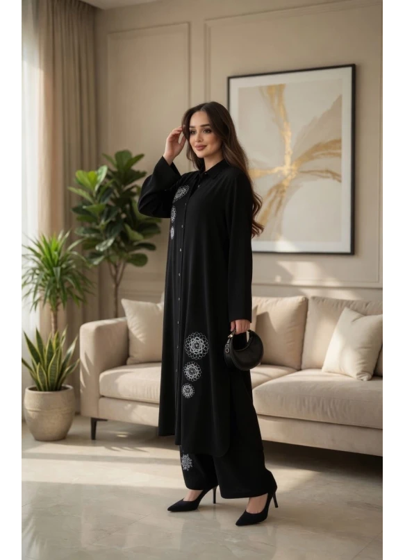 Gümüş Nakışlı Takım Siyah
