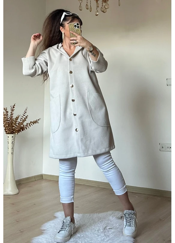 Angora Mevsımlık Kaban Bej