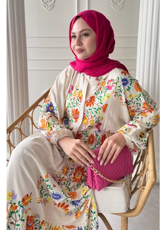 Bahar Elbise Krem