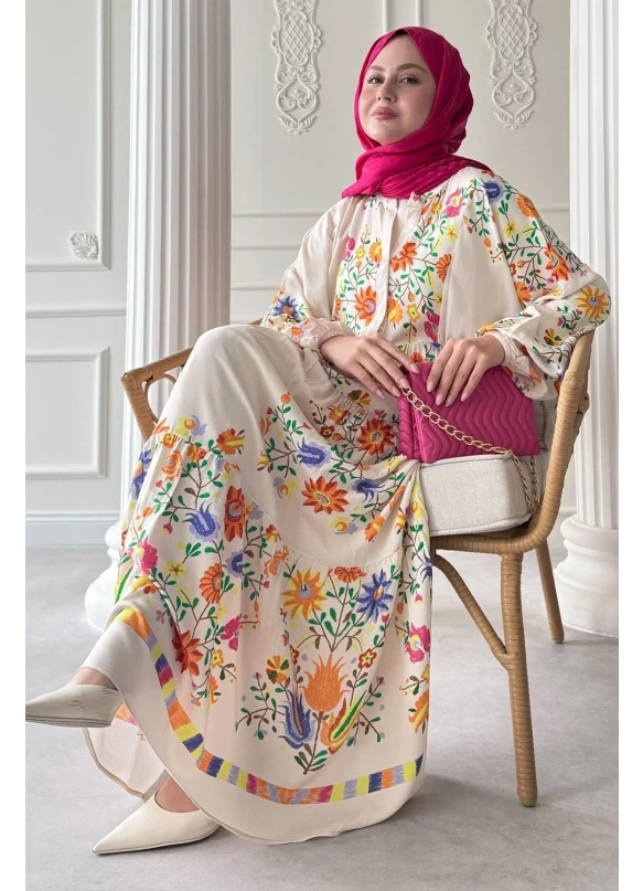 Bahar Elbise Krem