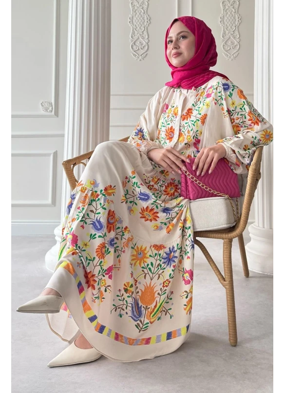 Bahar Elbise Krem