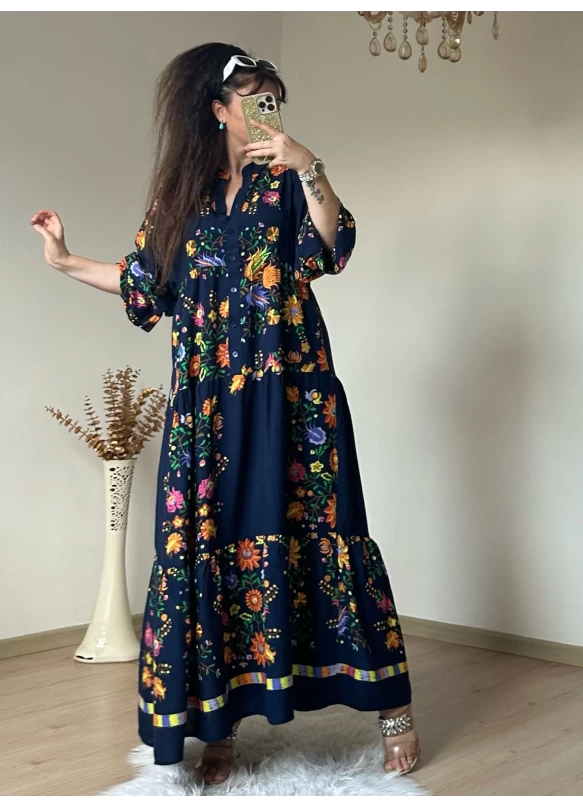 Bahar Elbise Lacivert