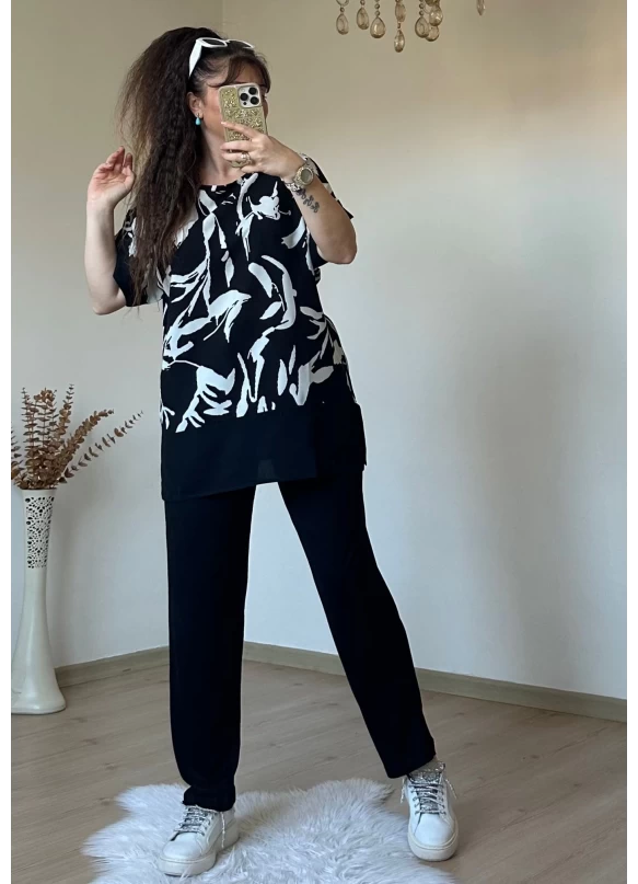 Beyaz Dalga Desen Dokuma Takım