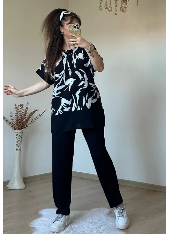 Beyaz Dalga Desen Dokuma Takım