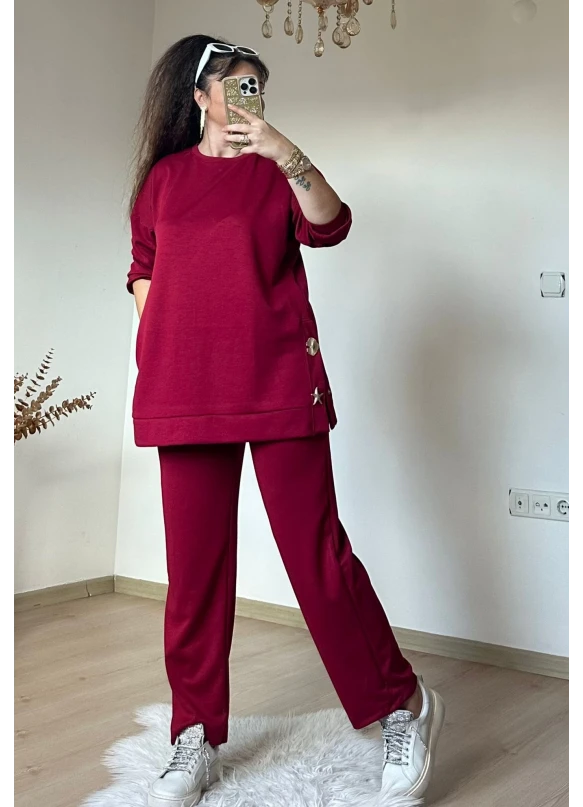Denız Yıldızı Aksesuarlı Takım Bordo