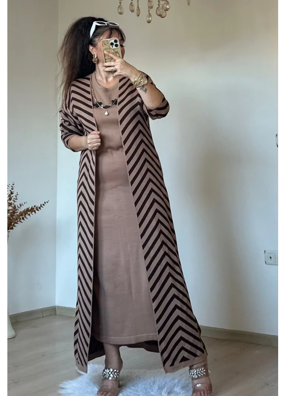 Elbıse Tunık Takım Bej