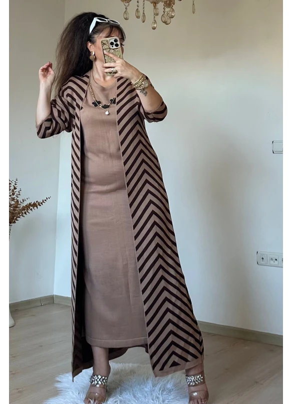 Elbıse Tunık Takım Bej