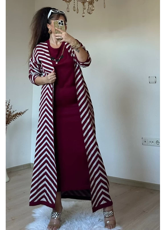Elbıse Tunık Takım Bordo