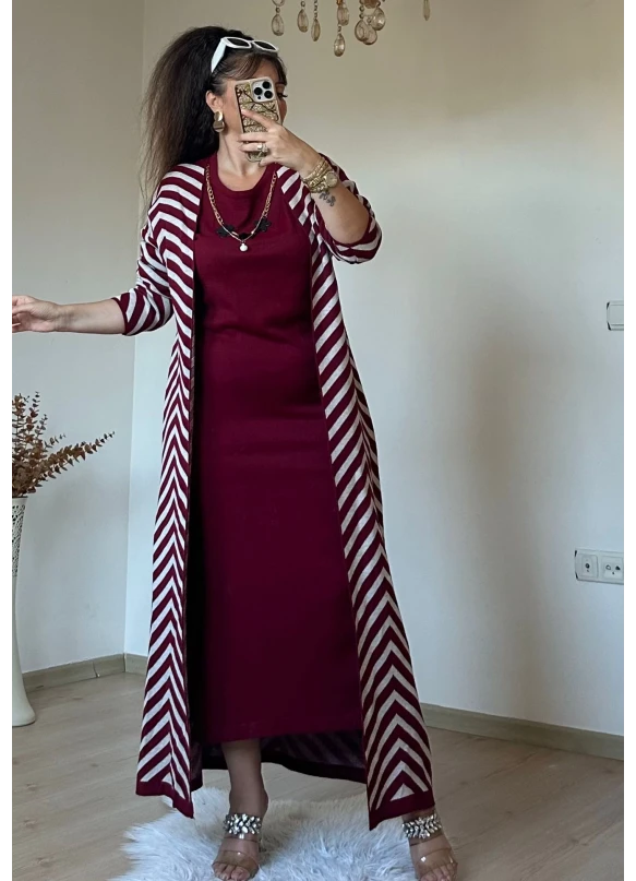 Elbıse Tunık Takım Bordo