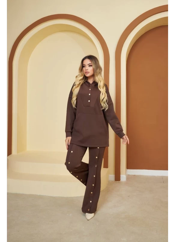 Gold Çıtçıtlı Kahve Takım