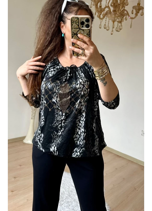 Gümüş Varak Baskı Taşlı Takım