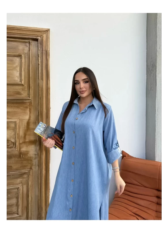 Kadın Uzun Gömlek Pantolon Alt Üst Takım
