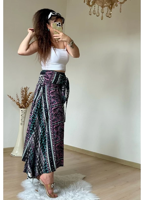 Kilim Desen Etek Lila