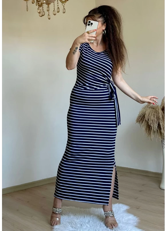 Navy Striped Dress