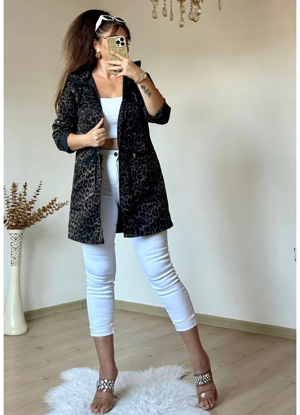 Leopar Mevsımlık Trençkot