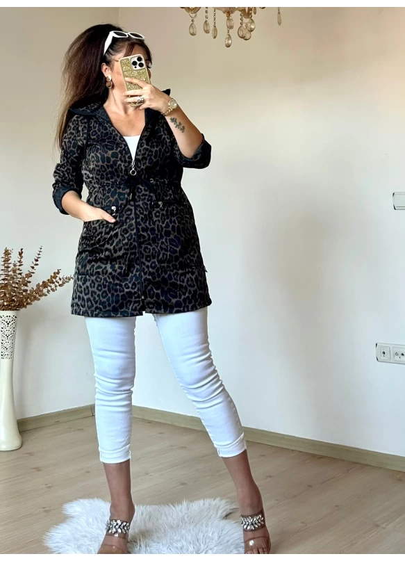 Leopar Mevsımlık Trençkot