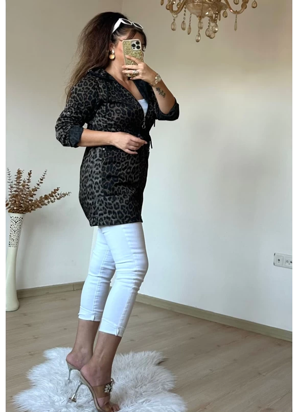Leopar Mevsımlık Trençkot
