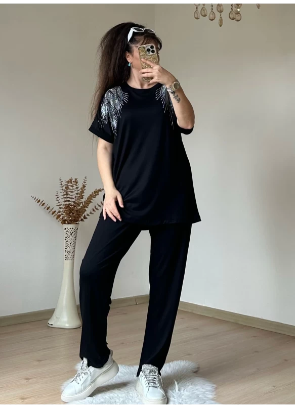 Omuz Gümüş Taşlı Takım