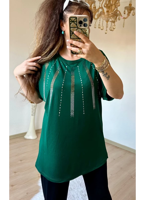 Ön Şerit Taşlı Takım Yeşil