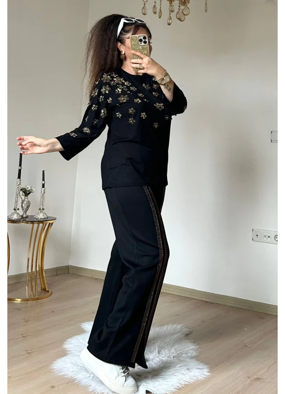 Papatya Gold Taşlı Takım