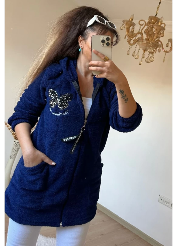 Pullu Kelebek Pelus Mont Lacivert