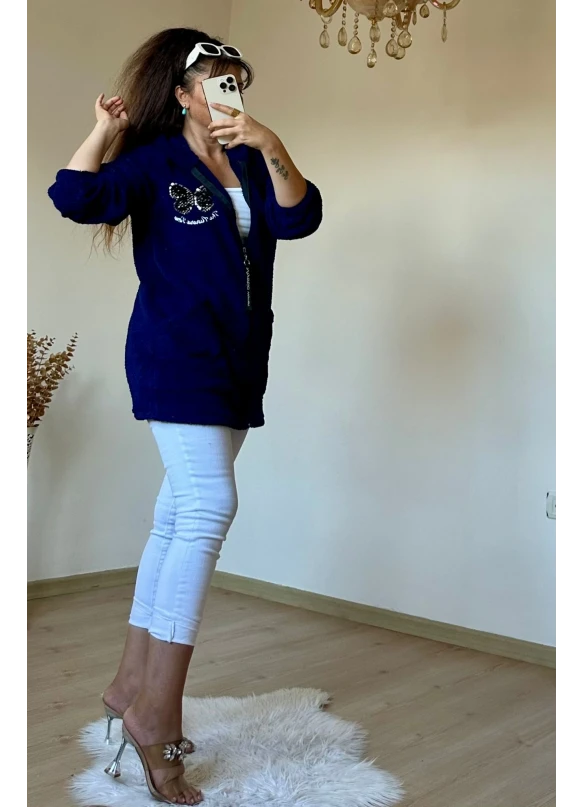 Pullu Kelebek Pelus Mont Lacivert