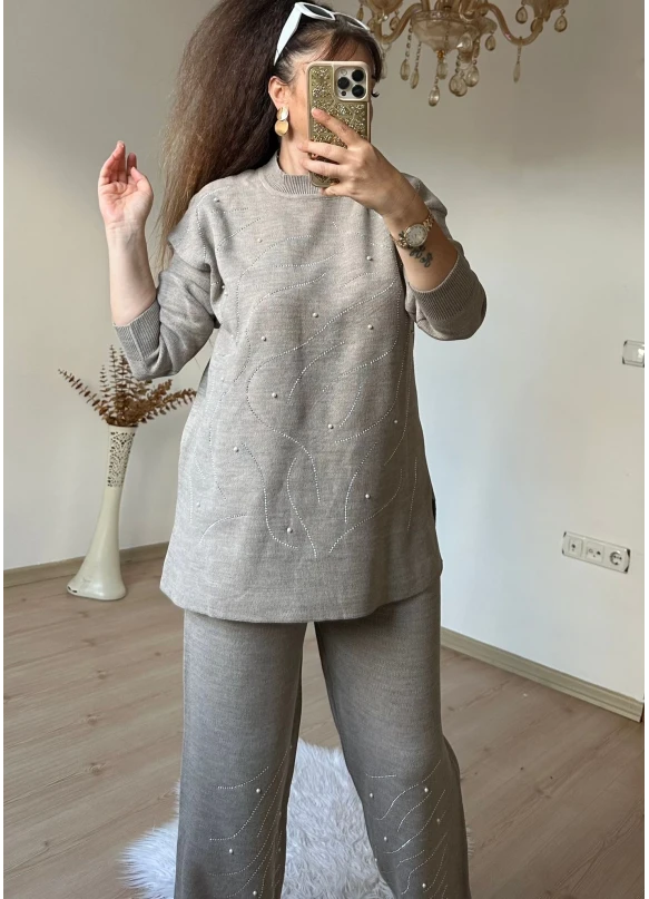 Su Yolu İncılı Taşlı Takım Taş Rengi