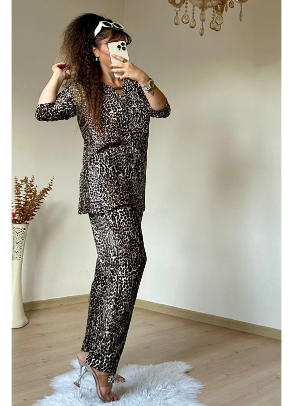 Süet Leopar Takım