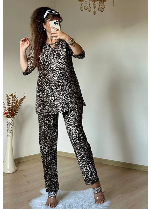 Süet Leopar Takım