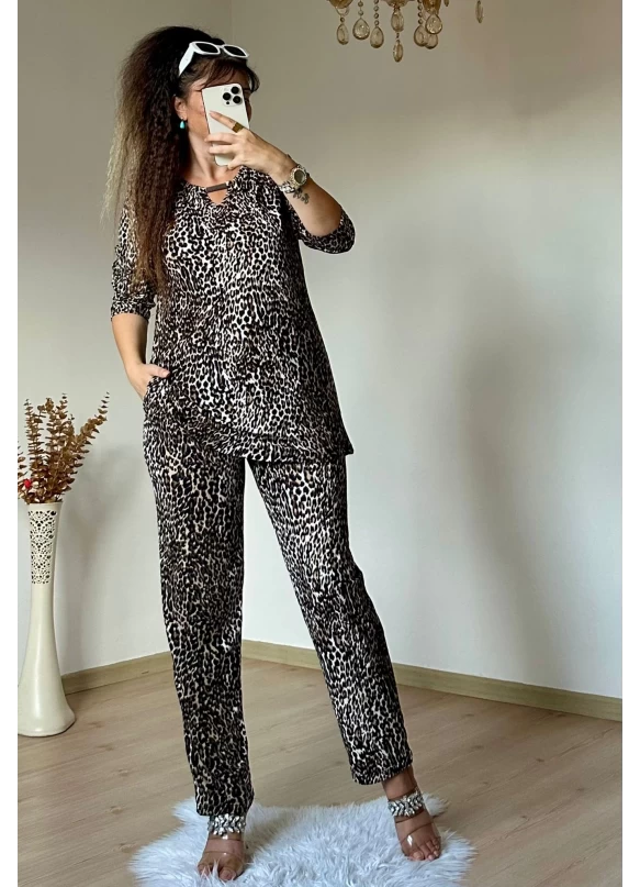 Süet Leopar Takım