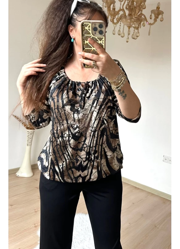 Varak Baskı Zebra Taşlı Takım
