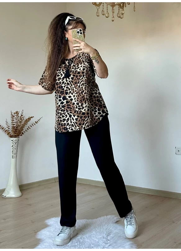 Yaka Bağlamalı Leopar Takım