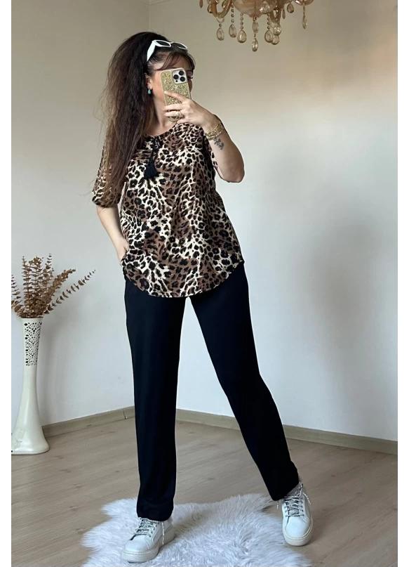 Yaka Bağlamalı Leopar Takım