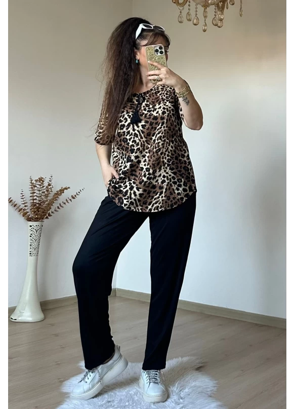 Yaka Bağlamalı Leopar Takım