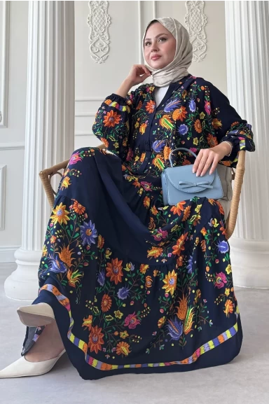 Bahar Elbise Lacivert