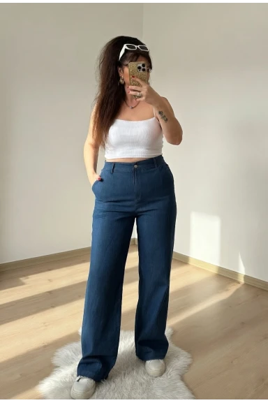 Bel Kemerli Kot Pantalon