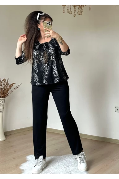 Gümüş Varak Baskı Taşlı Takım