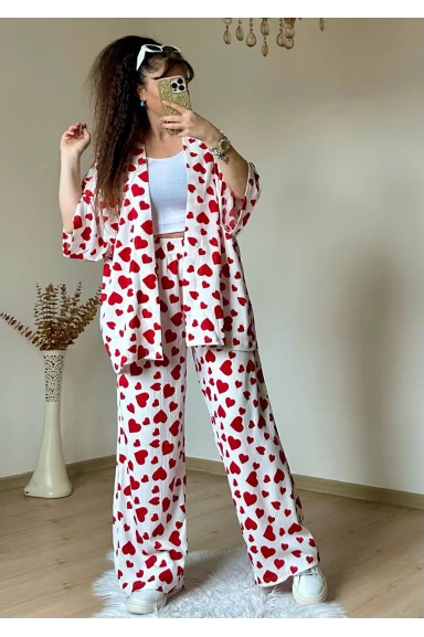 Kalplı Kimono takım
