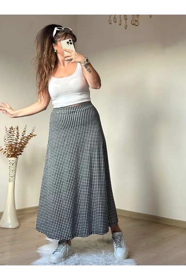 Kaz Ayağı Desen Etek