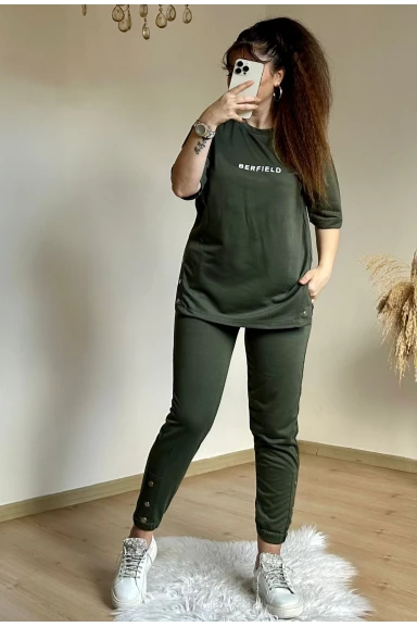 Kısa Kol Yan Çıtçıtlı Haki Takım