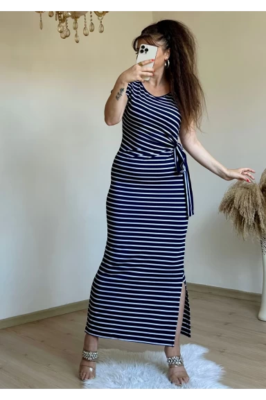 Navy Striped Dress
